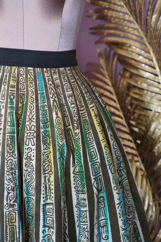 1950s Mexican Circle Skirt (Hieroglyph Print)