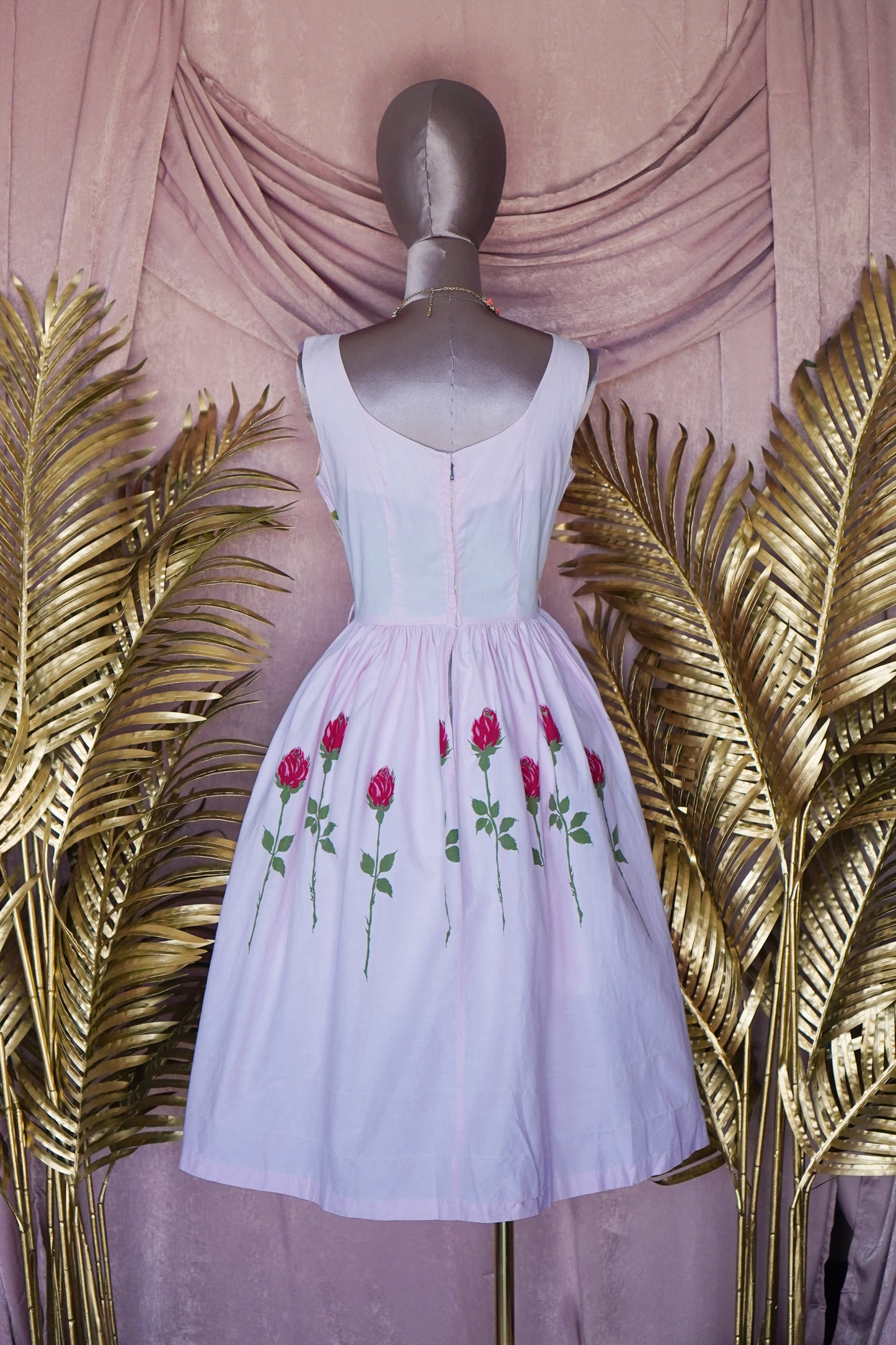 1950s Teena Paige Fashions Rose print cotton dress