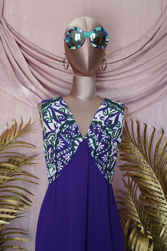 Groovy 1960s Purple/Green Dress