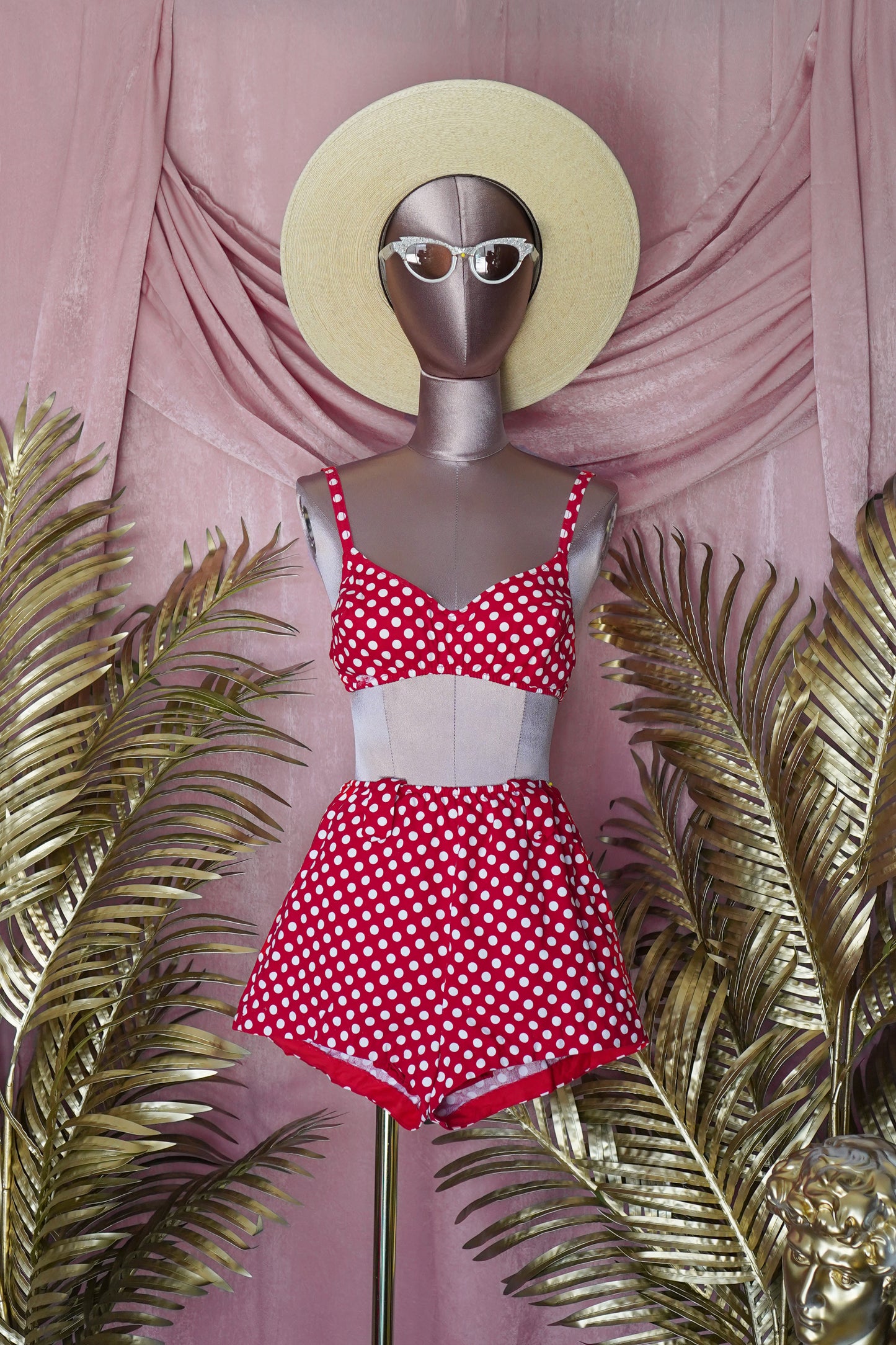 1950s Red Polka Dot Swimsuit