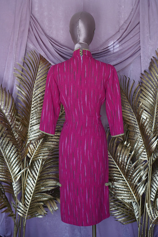 Load image into Gallery viewer, 1950s Inspired Hot Pink Cheongsam dress
