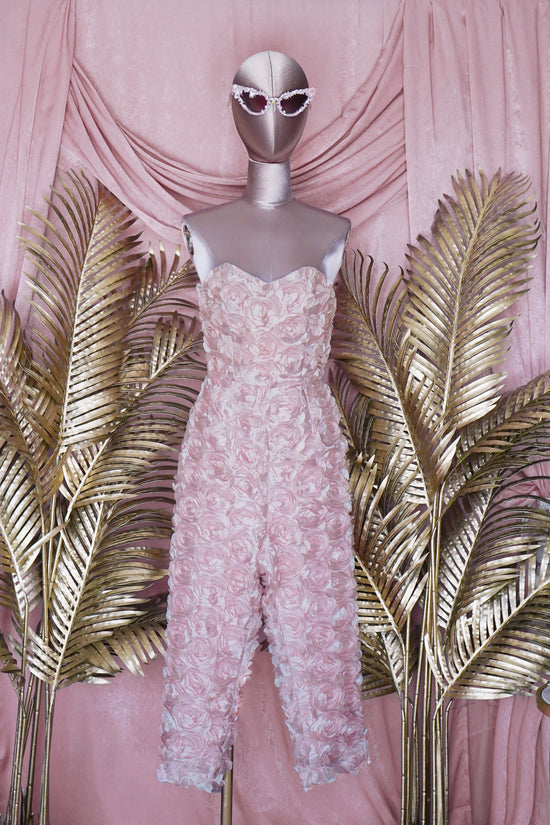 Kenley Collins 3D Rose Print Pink Jumpsuit