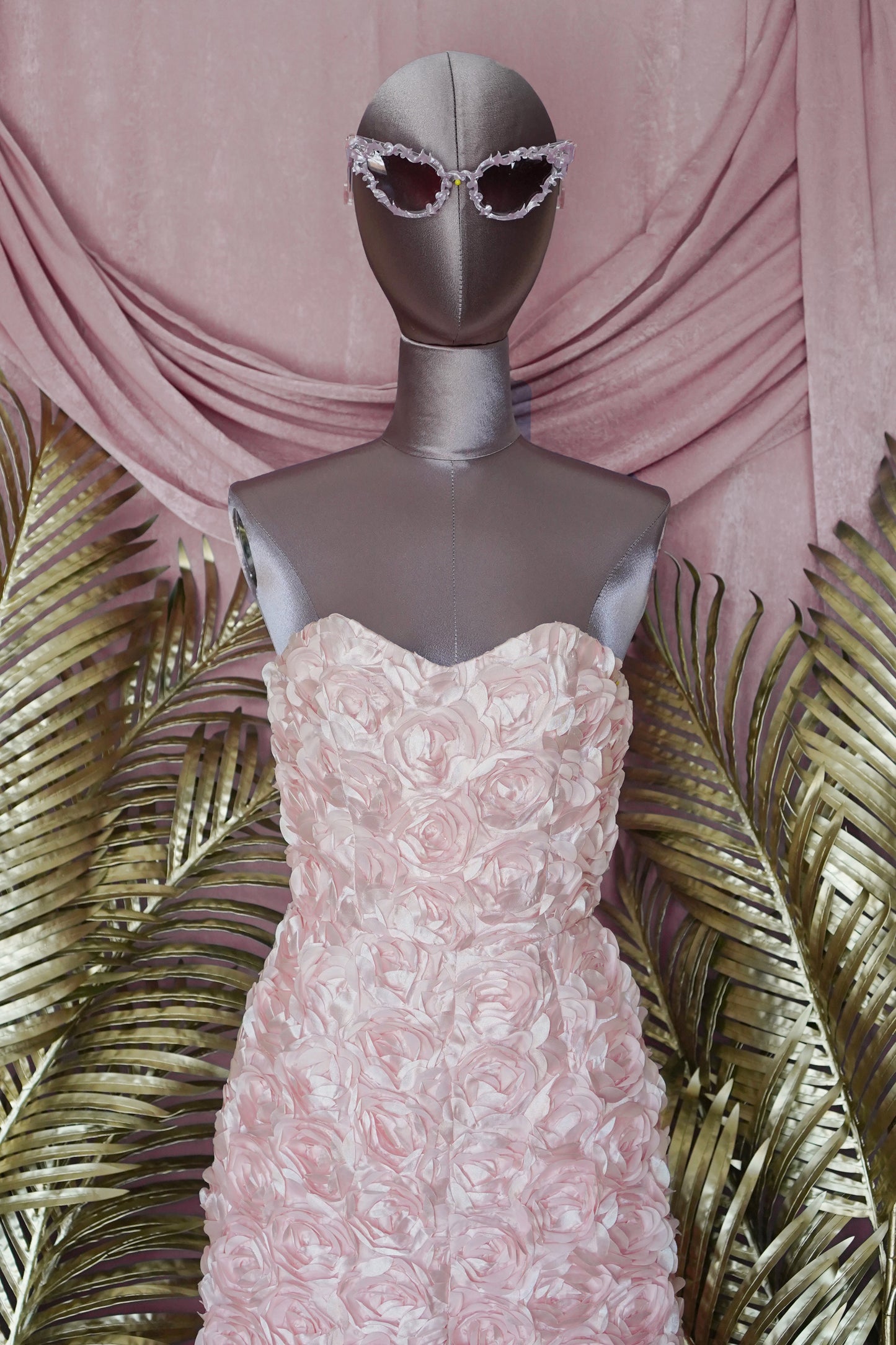 Kenley Collins 3D Rose Print Pink Jumpsuit
