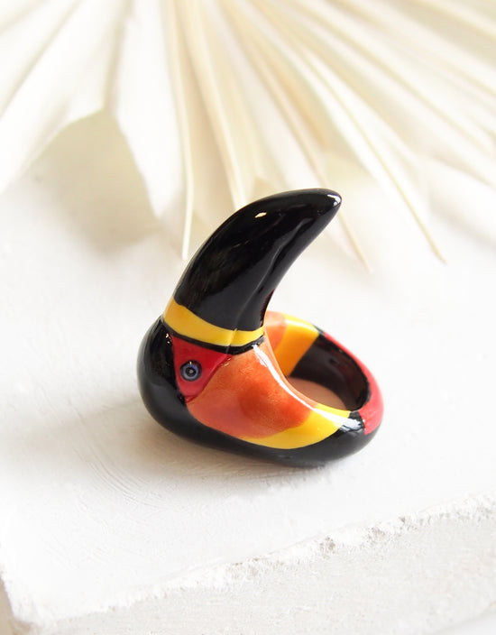 Load image into Gallery viewer, Black Toucan Ring
