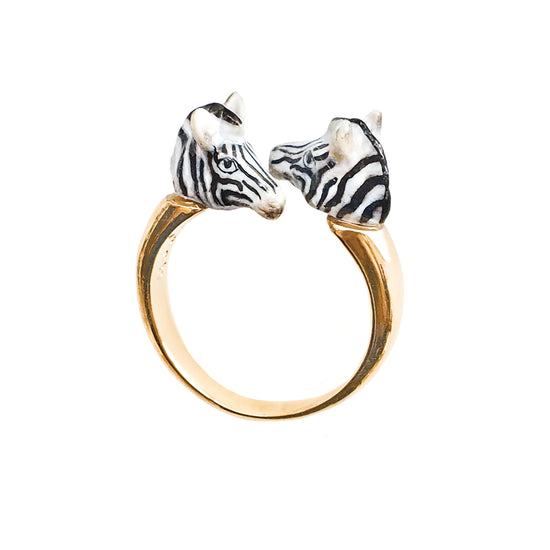 Load image into Gallery viewer, Kissing Zebras Ring
