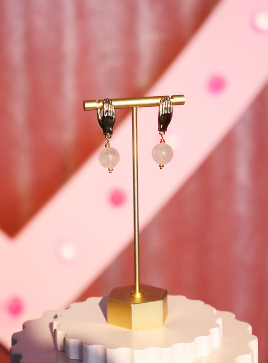 Aphrodite Earrings (Rose Quartz)